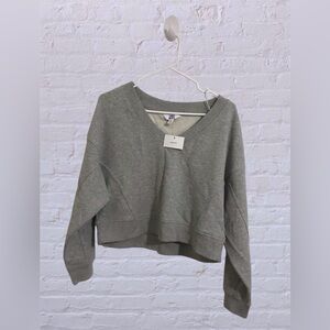 NWT JoyLab Heather Gray V-Neck Sweater